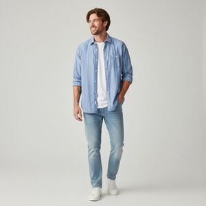 Flag & Anthem Dry Goods Supply Blue Striped Button Down Shirt XL
